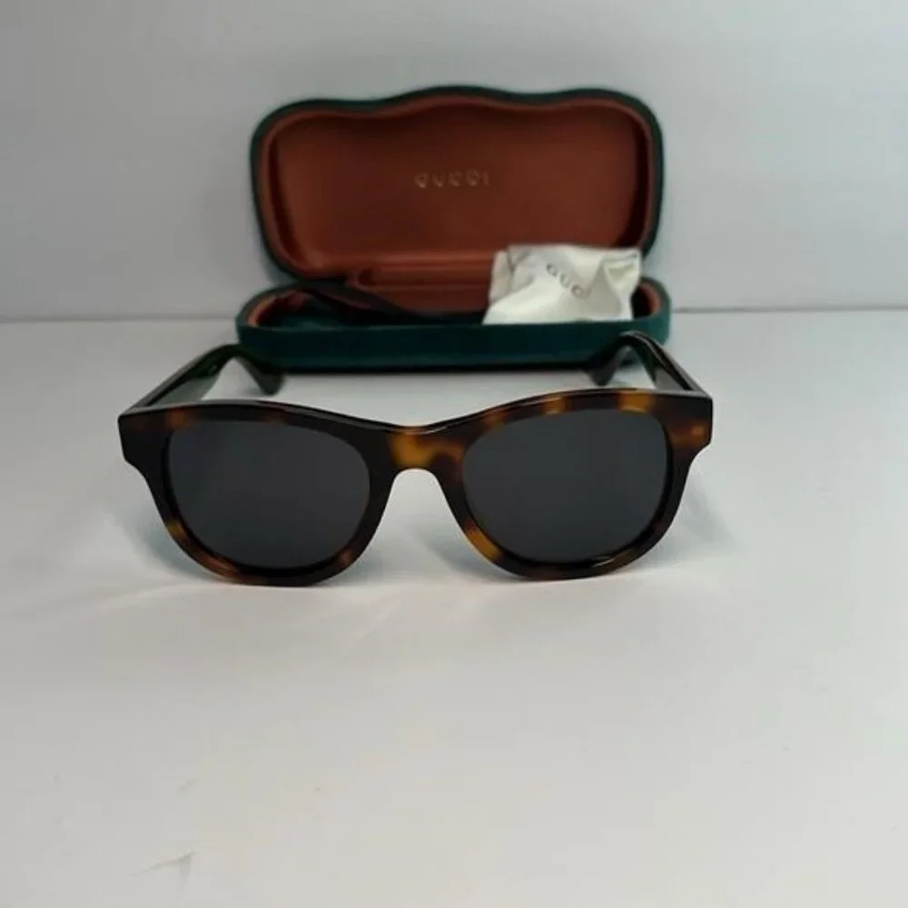 Gucci Tortoiseshell Sunglasses with Red and Green Stripes